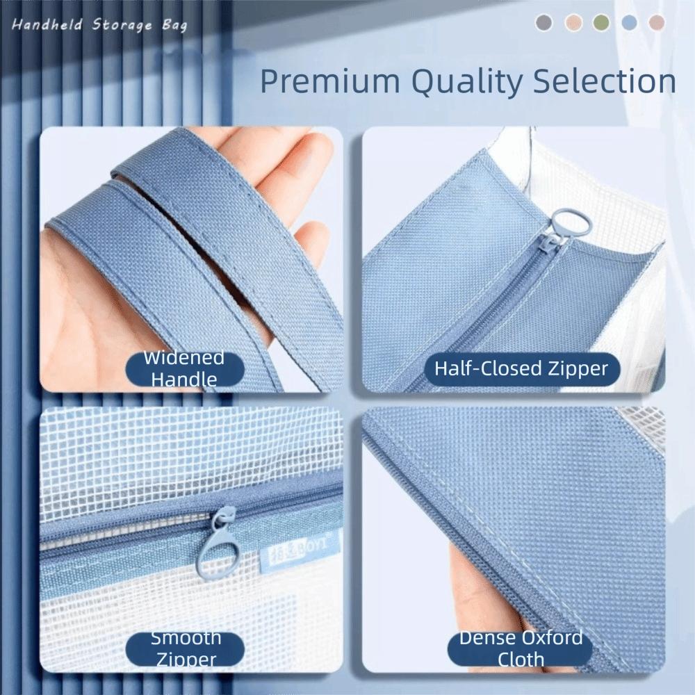 Large Capacity Mesh Art Bag Transparent File Storage Bag Reusable Test Paper Bag Student