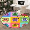 Colorful Furby In Bubbles Round Rug for Livingroom,Bedroom, Palyroom, Chair Rug, Area Rug, Circle Carpet, Fan Christmas Gift