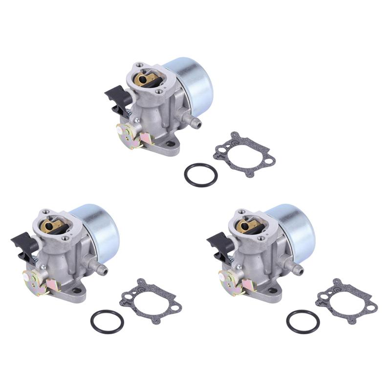 3X Carburetor Carb With Gasket O-Ring Fit For Briggs & Stratton Quantum 498965 Engine Replacement серебряный