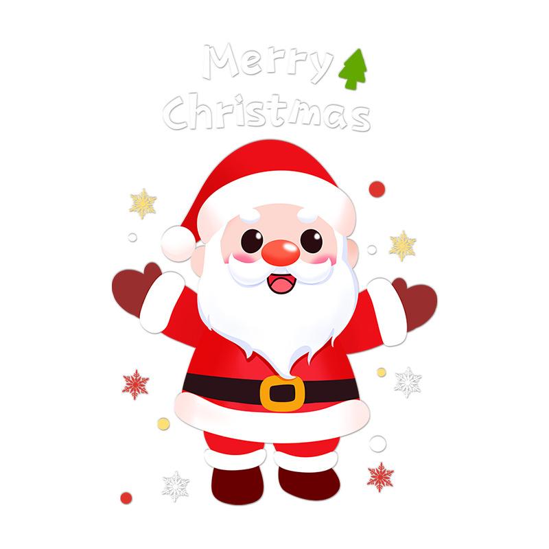 Santa Claus Window Displays, Holiday Shop Decorations, Window Decorations, Shopping Mall Atmosphere Stickers