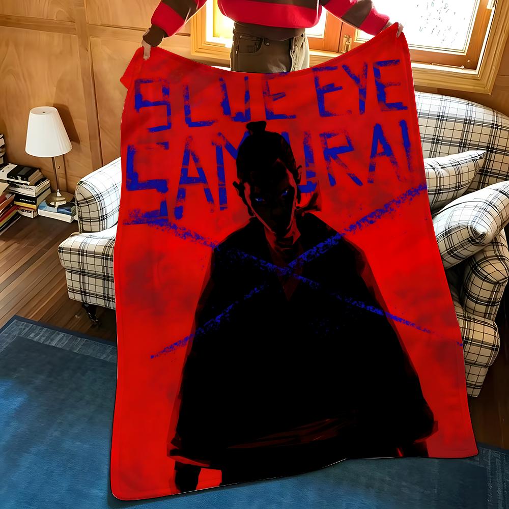 Animation B-Blue E-Eye S-Samurai Throw Flannel Cozy Print Blanket, Portable, Durable Machine Washable Cute Cool