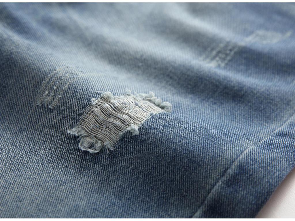 Men's Slim Fit Straight Jeans with Cat Whisker Distress, Large Sizes Available