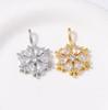 Elegant Two-Tone Snowflake Diamond Pendant Necklace for Women
