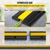 4 Pack of 1-Channel Rubber Cable Protector Ramps Heavy Duty 18000Lbs Load Capacity Cable Wire Cord Cover Ramp Speed Bump Driveway Hose Cable Ramp