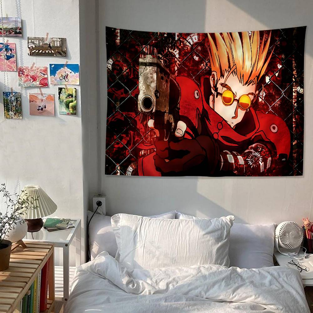 Anime Trigun Stampede Tapestry Art Printing Japanese Wall Tapestry Anime Wall Hanging Home Decor