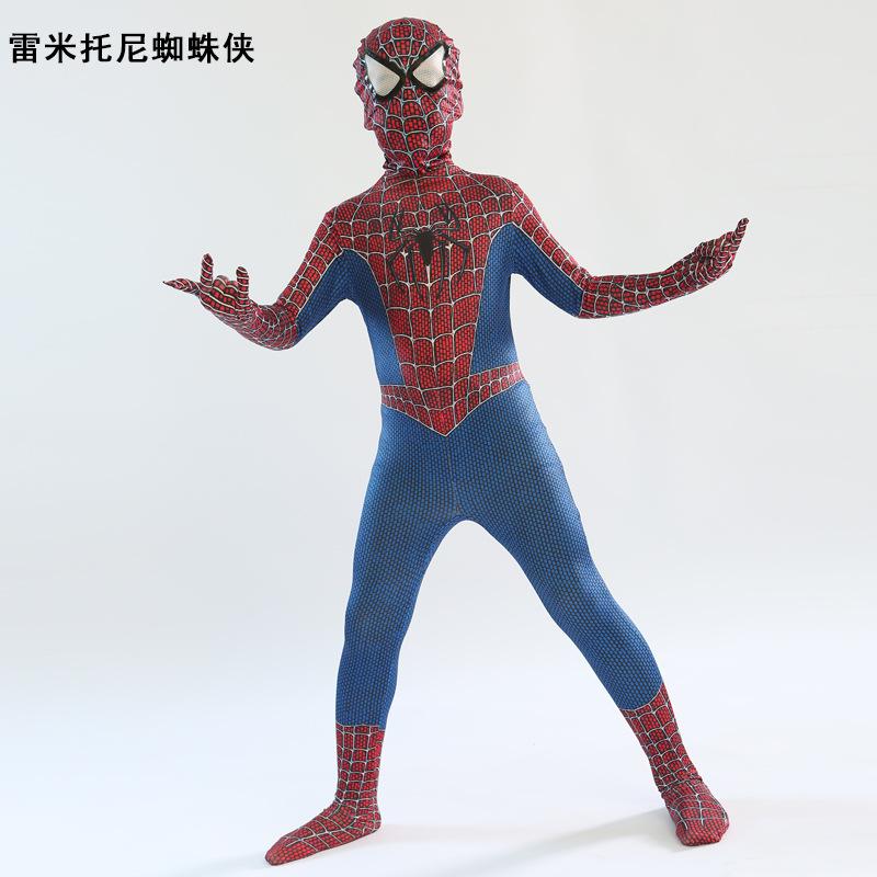 Spider-Man children's cos suit brand new day red and blue battle suit Peter Parker tights onesie cosplay