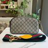 [Pre-Owned] Neo Vintage Series Gold Foil Logo Metal Tiger Head Monogram Canvas And Leather Camera Bag - Very Good #1V1FK6Q