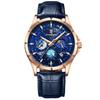 RORIOS Quartz Watch with Day Luminous Perfect for Business or Day or Christmas RORIOS Gold Blue Men's Display, Multi-Function, Display, Lightweight,