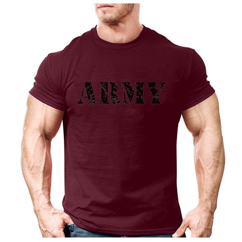 T-shirt Unisex Stampa Logo Lettere Militari Moda 2021 Colore Unito Casual Abbigliamento Sportivo per Esercizio T-shirt Trendy Maschile T-shirt Retrò