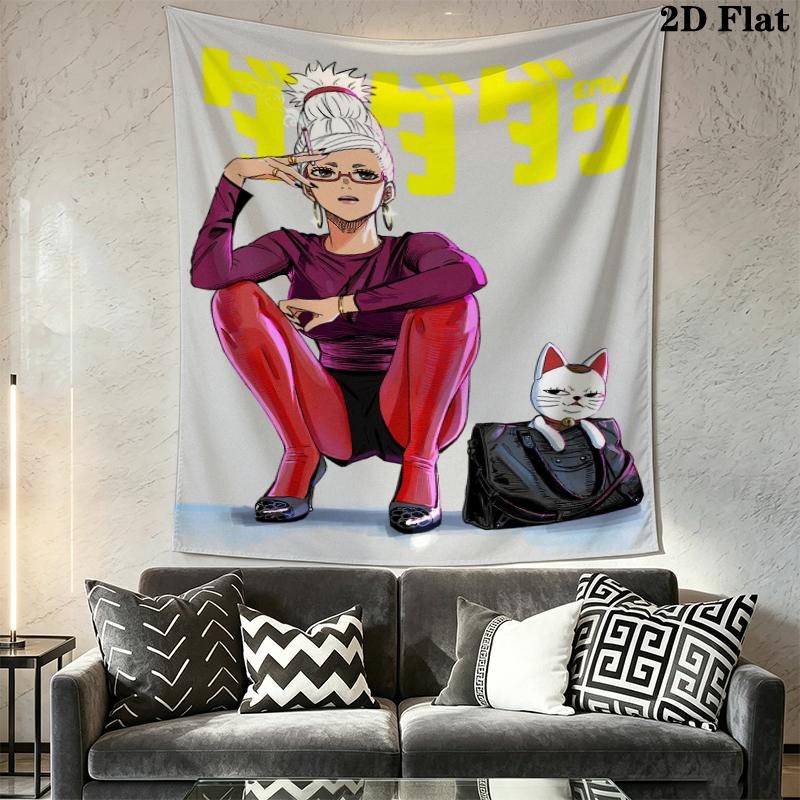 Dandadan Wall Tapestry Aesthetic Wall Hanging Printed Fabric Blanket Decorative Tapestries for Bedroom Living Room Home Decor
