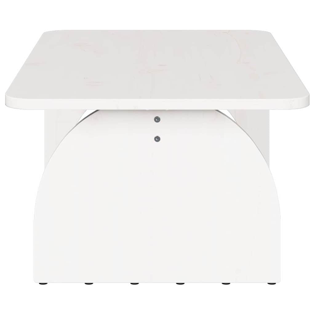 White Coffee Table 80 X 50 X 31 Cm Solid Pine Wood