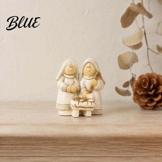 Hand Painted Christmas Sculptures Mini Resin Nativity Figurine for Desktop Decor Holy Family Manger Ornaments Scene Ornaments Compact Religious