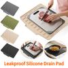 Leak-proof Silicone Worktop Protector Heat Resistant Non-Slip Dish Drying Mat Draining Mat for Kitchen Sink Bathroom Worktops