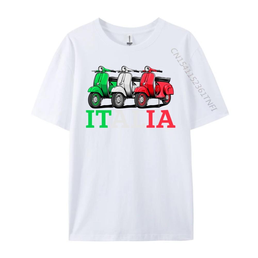 Italia Scooter Moped Motorcycle Biker Cream T Shirt Mens Gifts Graphic Tees Streetwear Tshirt Leisure
