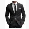 Men's European & American Casual Two-Piece Suit Set for Weddings/Banquets
