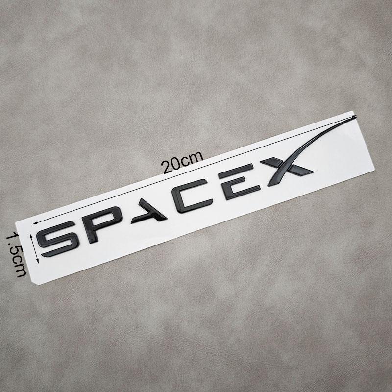3d ABS Logo Space X Dual Motor Letters Sticker Car Rear Trunk Decal For Tesla Model Y S 3 X Emblem Badge Replacement Accessories
