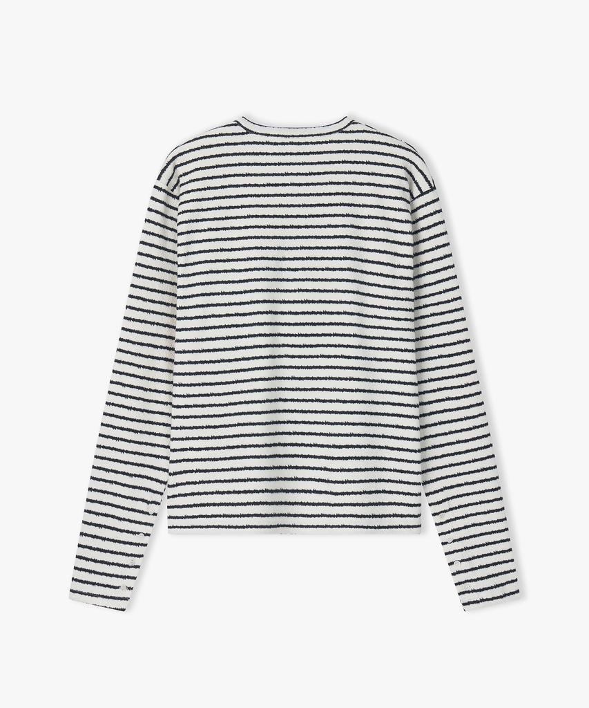 Peullojeulum Stripe Noise Henleyneck Black