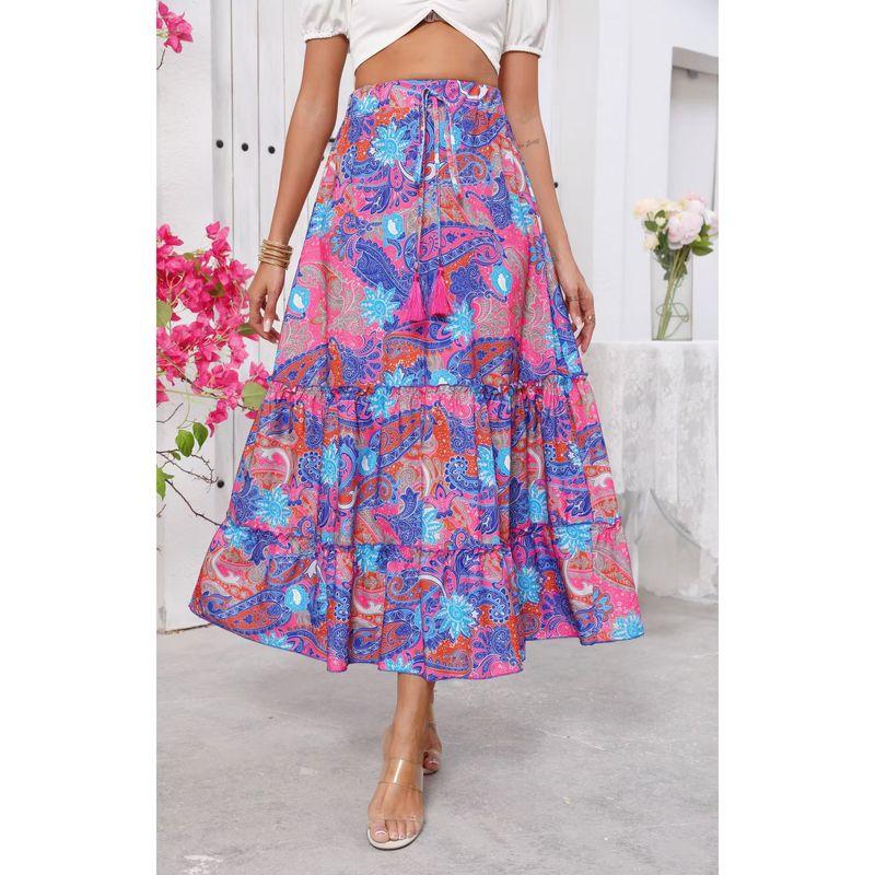 

Fashion Spring and Summer New Arrival Women s Clothing Fashion Elegant Silm Slim Looking Printing Slip Dress Long Dress Dress Dress Flower color S