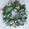 M-Modern-Faux Boxwood Wreath 12.9Inch Artificial Green Leaves Wreath For Front Door Hanging Wall Window Wedding Party Decoration