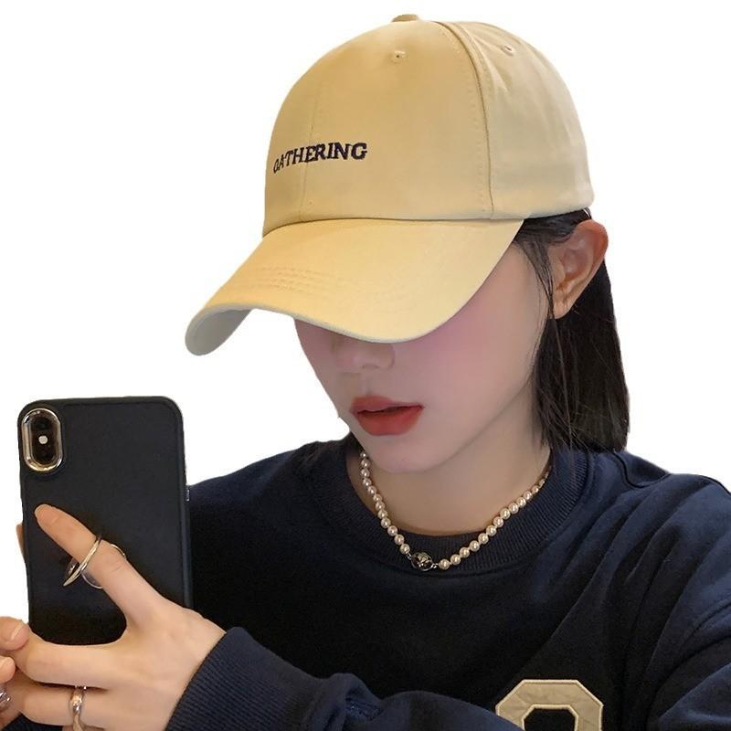 Embroidered Letter Gathering  Baseball Cap Adjustable Unisex Hat For Adults