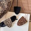 Pu Leather Eyeglasses Storage Bag Leopard Print Glasses Clip Pendant  for Stylish Accessory