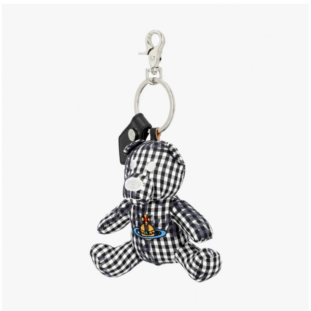 Vivienne Westwood Check Teddy Bear Keyring 82120005u W011t O302