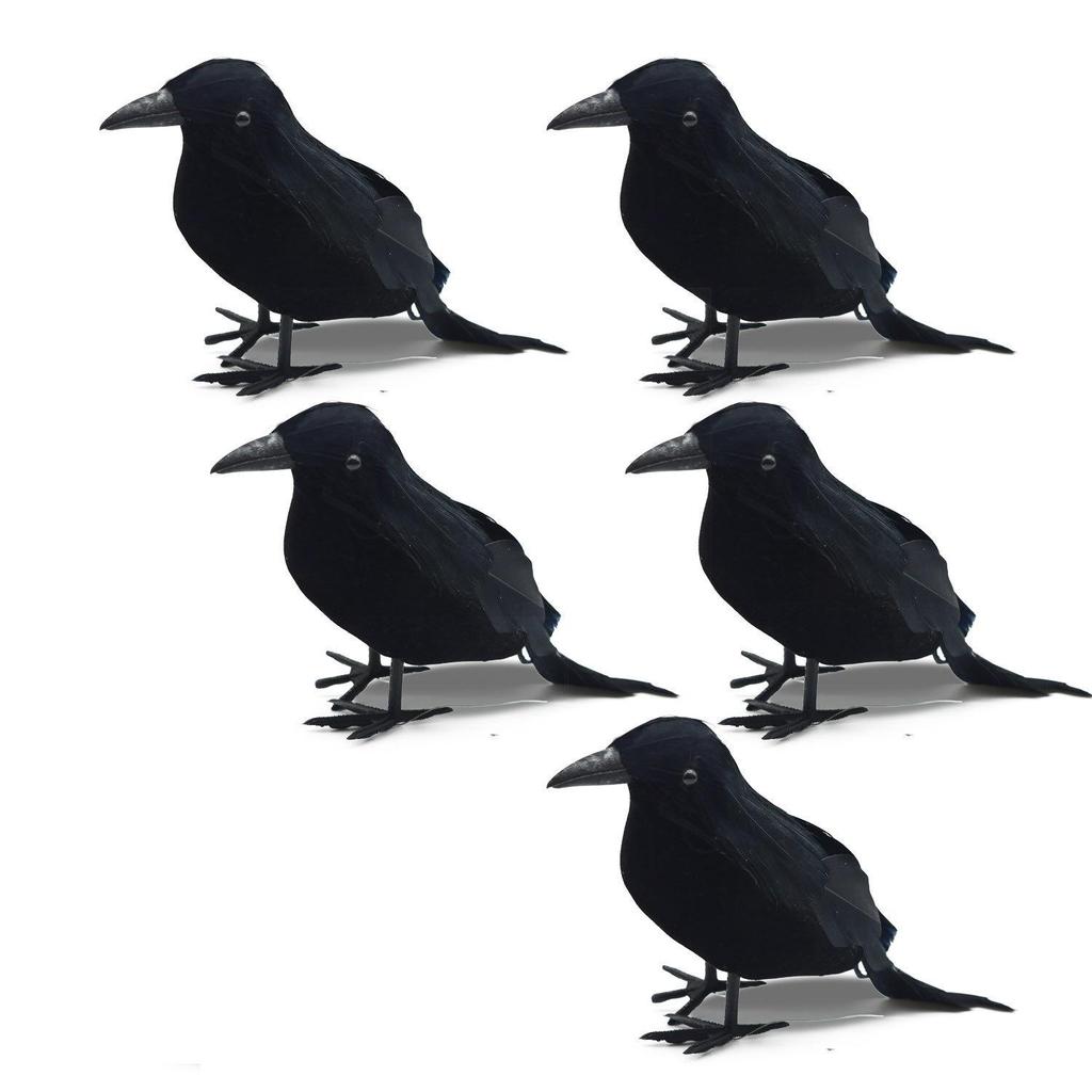 Halloween Flocked Black Crow Ornament - Party Decoration Prop Shirt
