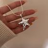 Funny Smooth Surface Metallic Cartoon Horse Flower Pendant Necklaces for Women Long Adjustable Wax Rope Chain Chokers