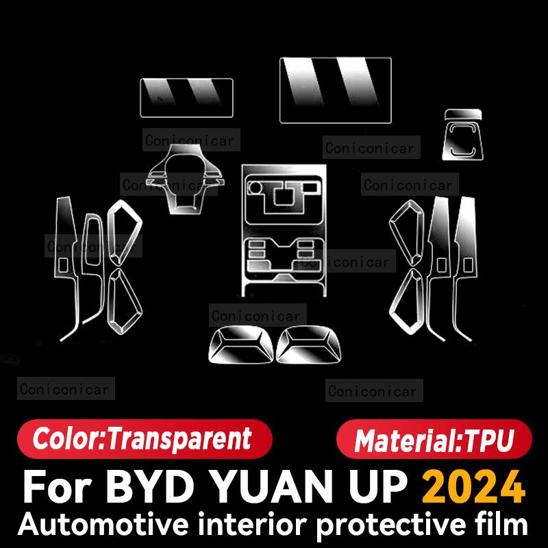 For BYD YUAN UP 2024 Car Interior Center Console Trument Dashboard Protective Film Anti-scratch Sticker Accessories