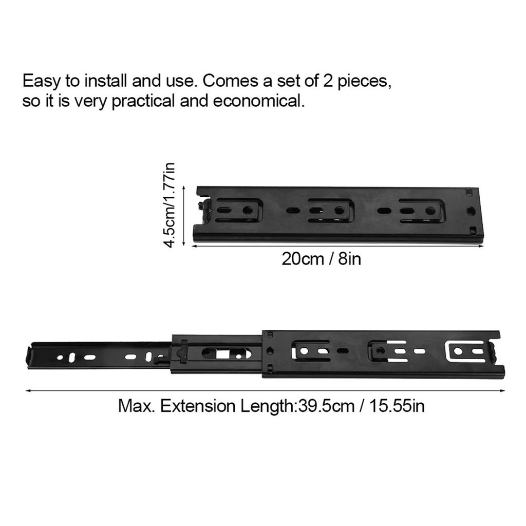 2pcs Mini Short Drawer Slides Furniture Guide Rail Full Extension Kitchen Cupboard Hardware 8in