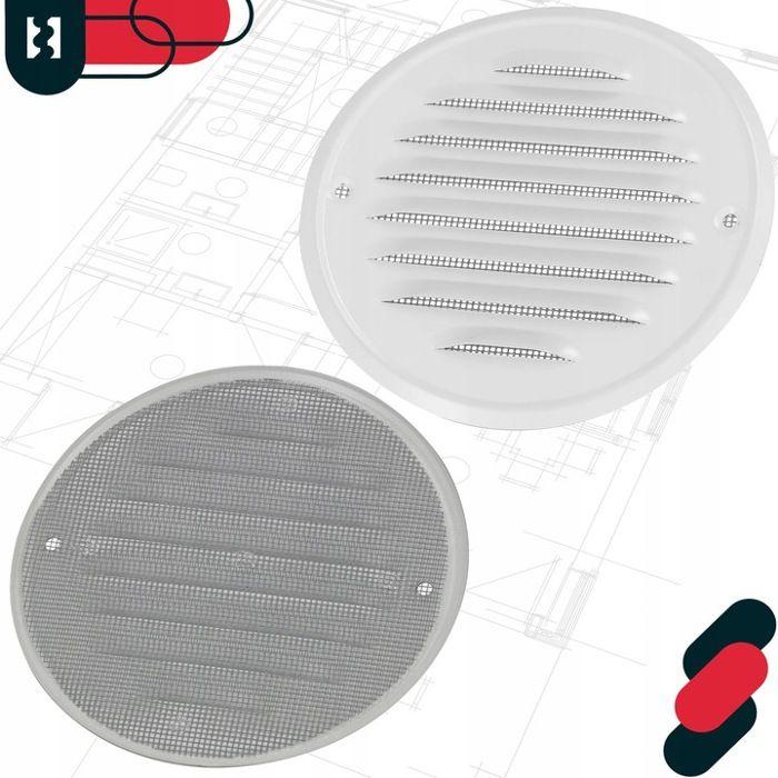 Grille d'aération - KOTARBAU - 130 mm - Tôle de zinc - Ronde - Moustiquaire - Blanc