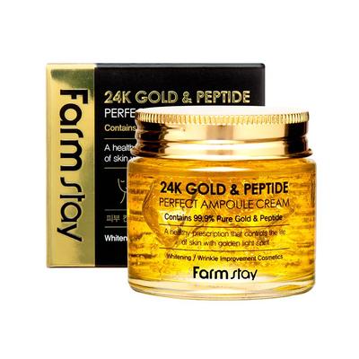 FARMSTAY 24K Gold & Peptide Perfect Ampoule Cream 80ml K-Beauty