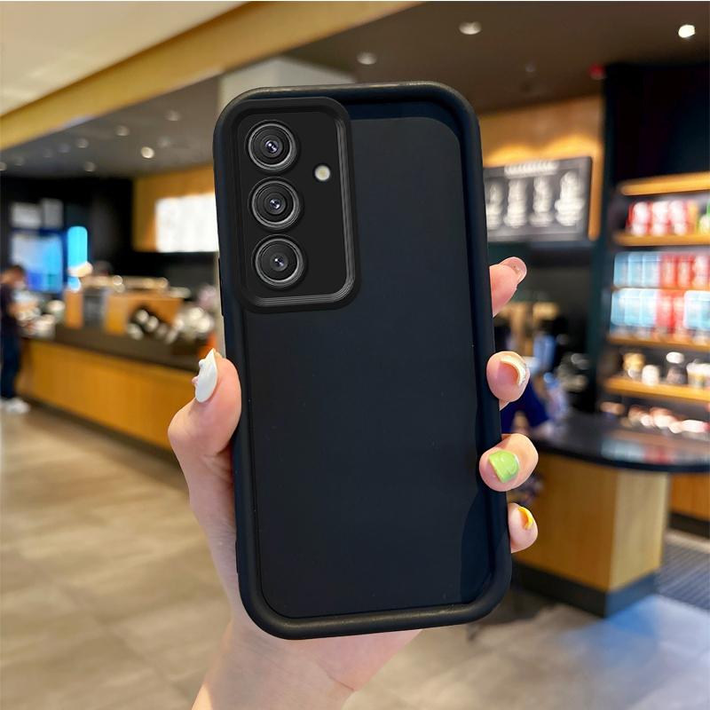 New Silicone Non-Slip Black Phone Case For Samsung Galaxy A35 A34 A33 5G Light Luxurious Washable Phone Cases Shockproof Cover