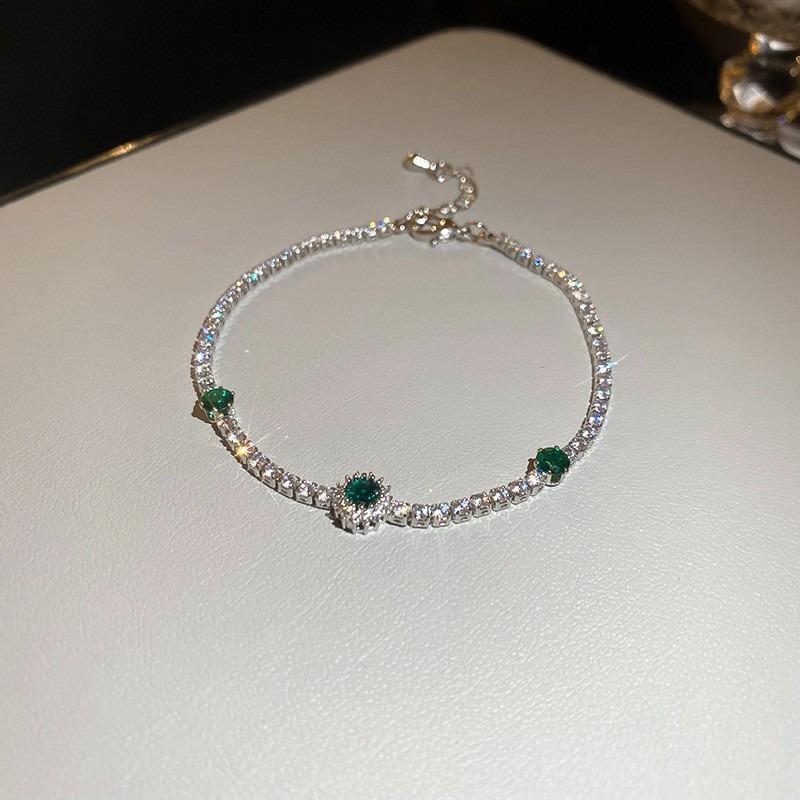Zircon rhombus flower hollow adjustable bracelet Korean niche exquisite bracelet temperament versatile fashion jewelry women
