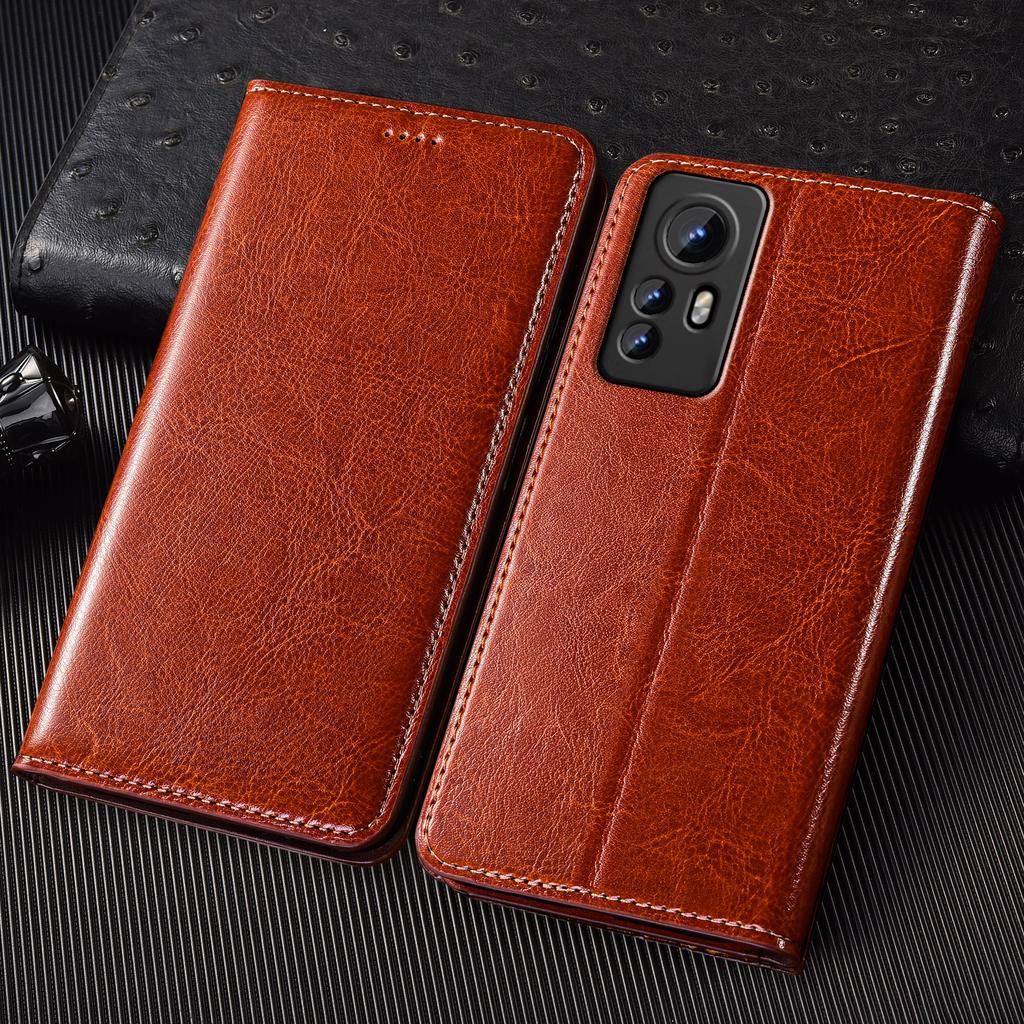 Crazy Horse Genuine Leather Case For Xiaomi Mi 8 9 10 10S 10T 11 11T 12 12T 13 13T 14 15 15S Pro Lite UItra Flip Cover Cases