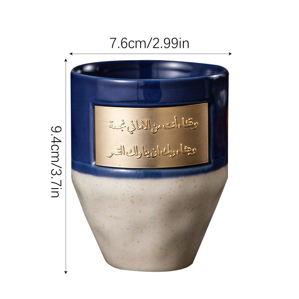 

Кружка для кофе по-восточному 265 мл, кружка в саудовском стиле, чашка для молочного чая, керамическая парная чашка, чашка для латте-арта, офисная кружка, подарок для друзей 265ml