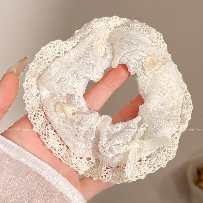 Waldspitzen-Blumen-Haargummi & Haarband - Elegante Dutt- & Haarschmuck-Accessoires für Damen