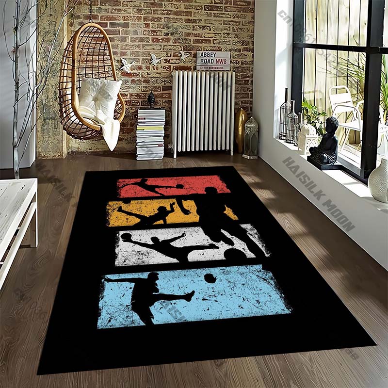 15 Size Football Sports Cartoon Pattern Room Rug Street Fashion Carpet for Bedroom Living Room Floor Mat Non-Slip Chair Rug Gift