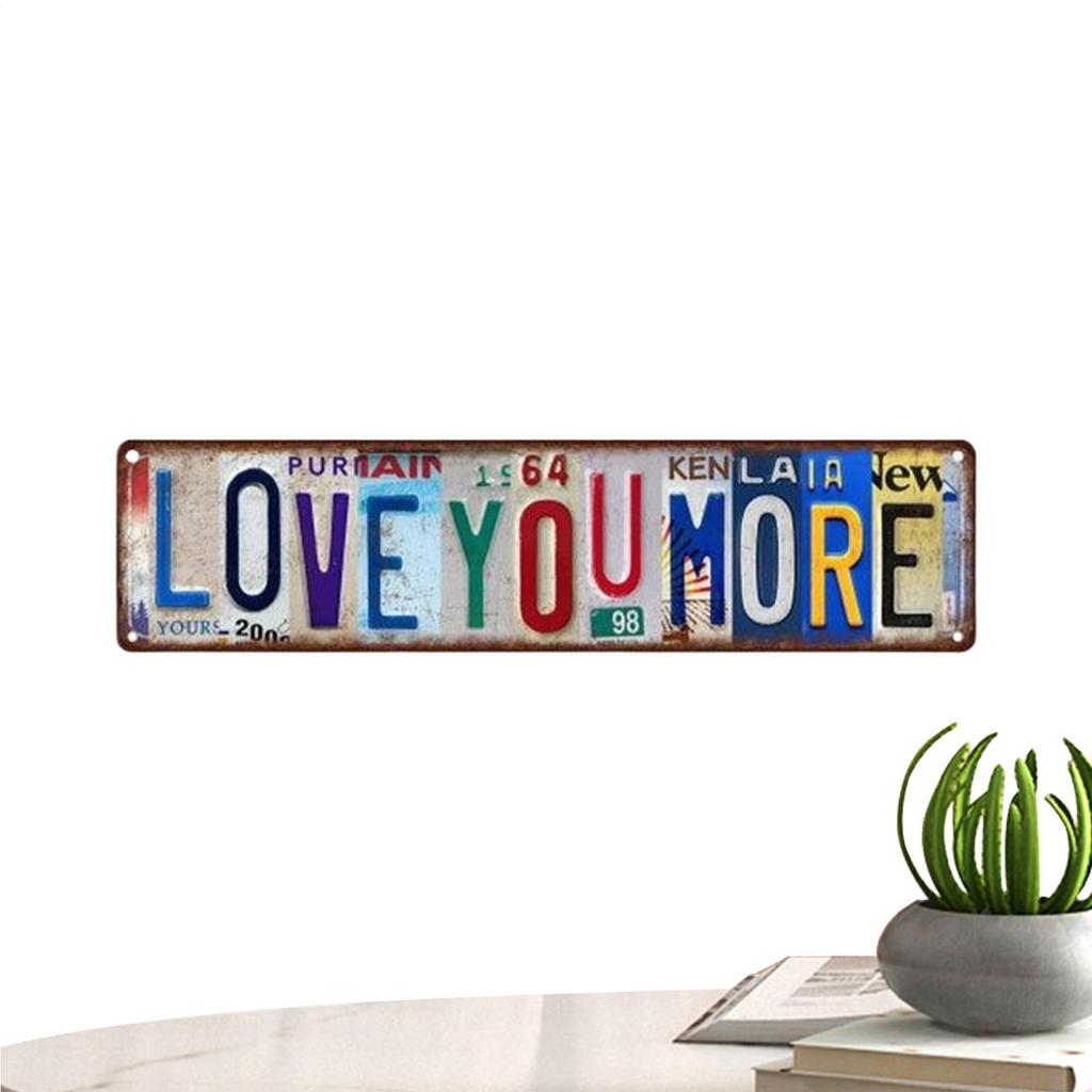 Love You More Vintage Wall Sign Romantic Metal Home Decor Daily Reminder Decor For Offices Living Room Bathroom