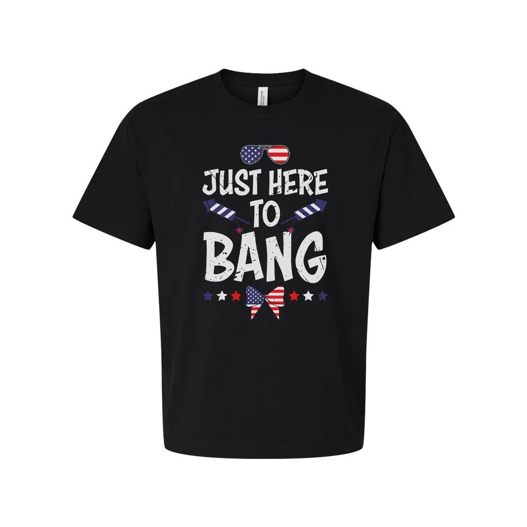 Unisex American Flag Graphic Tee With Stars And Stripes Elements Just Here To Ba