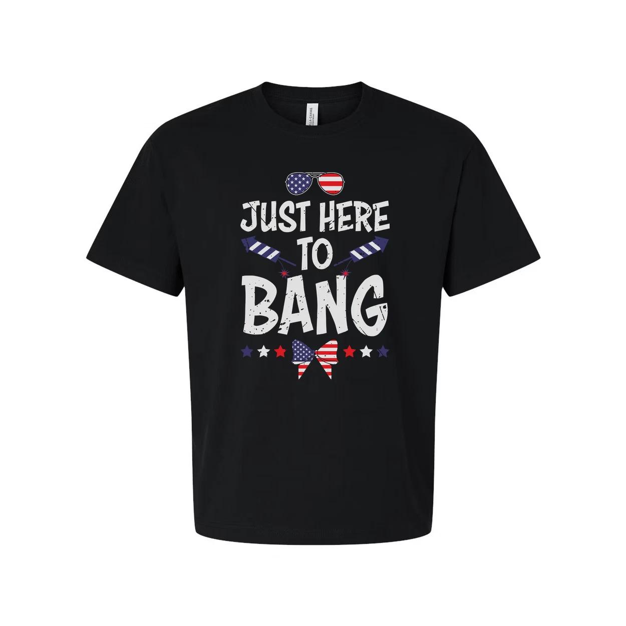 Unisex American Flag Graphic Tee With Stars And Stripes Elements Just Here To Ba M