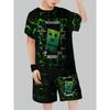 Boys Set Fashion 3D Printed Casual Pullover Short Sleeve Sweatshirt, BoysOutdoor T-Shirt Shorts Perfect Outdoor