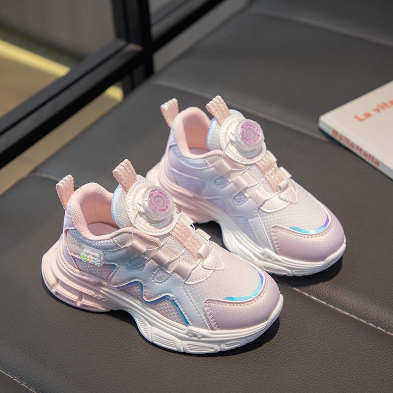 

Детская мода Four Seasons Дышащая повседневная обувь для детей Бег Спорт Студенты Девочки Трендовые удобные кроссовки для спортзала 26 розовый