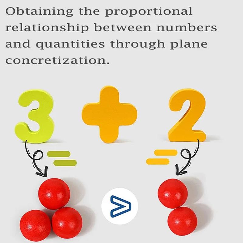 Montessori Math Wooden Toy For Kids - Color Bead Sorting Board Preschool Educational Tool for Addition Subtraction Learning