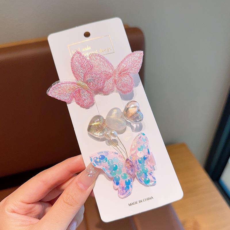 Children's Ocean Series Hair Clips, Mermaid Tail Shell Little Princess Hair Accessories, Little Girl Super Fairy Butterfly Crown Hair Clips