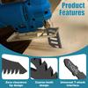 10Pcs Jigsaw Blades with Flush Cut T-Shank Carbon Steel Curve Saw Blades with Handle High Hardness Jig Saw Accessories for Wood