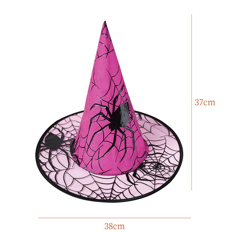 Adult Kids Black Witch Hats Masquerade Ribbon Wizard Costume Top Pointed Caps Cosplay Halloween Props Party Decoration