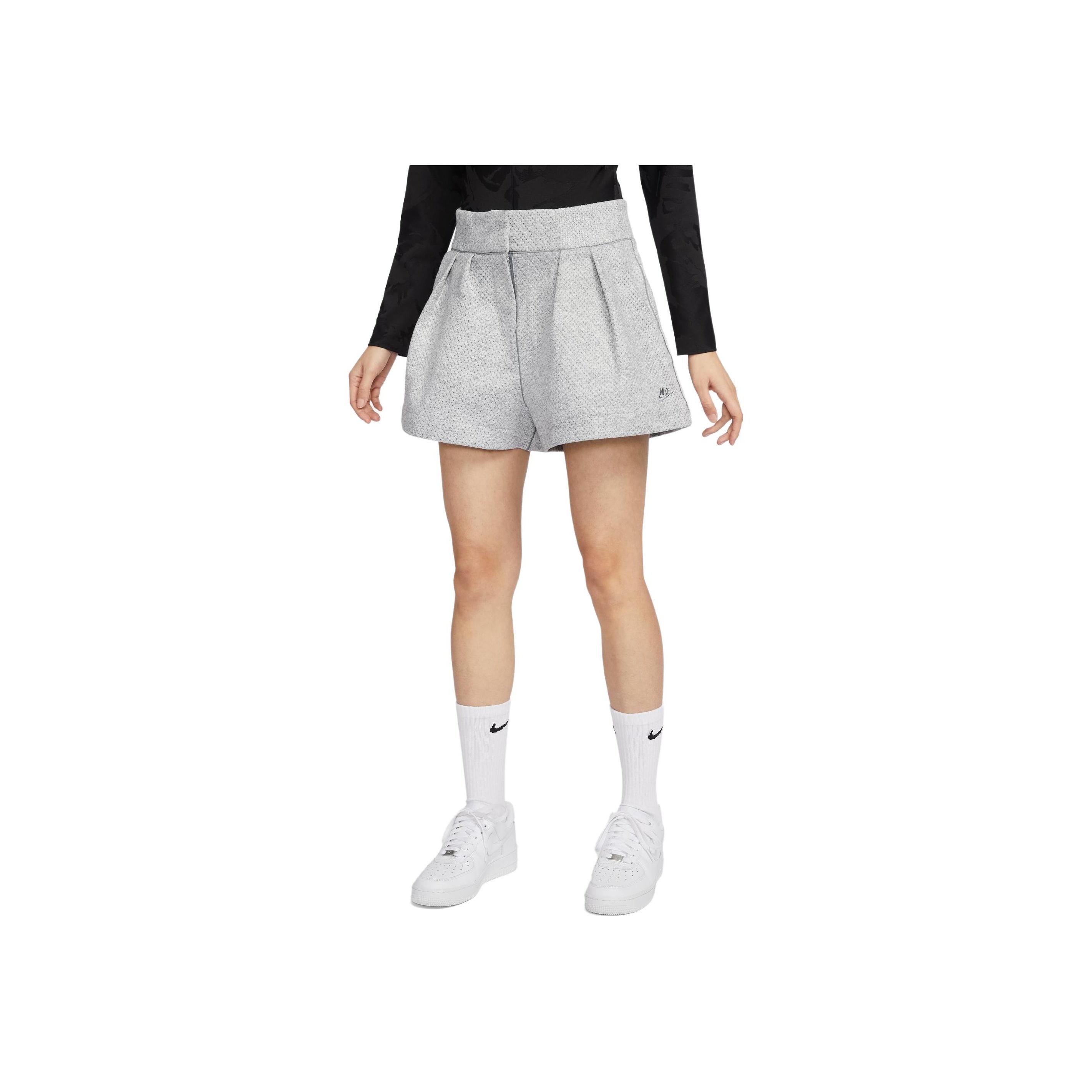 

Nike Однотонные флисовые шорты с разрезами по бокам и высокой посадкой Женские шорты Дымчато-серый DX6518-077 XS