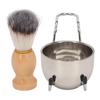 Men Shaving Brush Set Multifunctional 3 in 1 Shaving Brush Holder Soap Bowl Kit for Home Salon