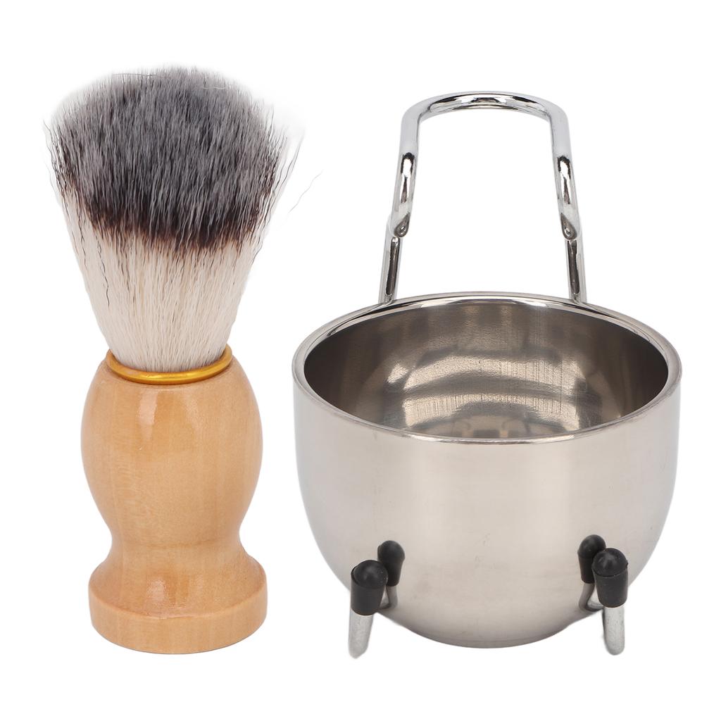 Men Shaving Brush Set Multifunctional 3 in 1 Shaving Brush Holder Soap Bowl Kit for Home Salon